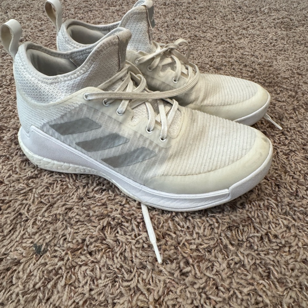 ADIDAS CrazyFlight USAV White silver USA Volleyball Shoes womens 8.5 used